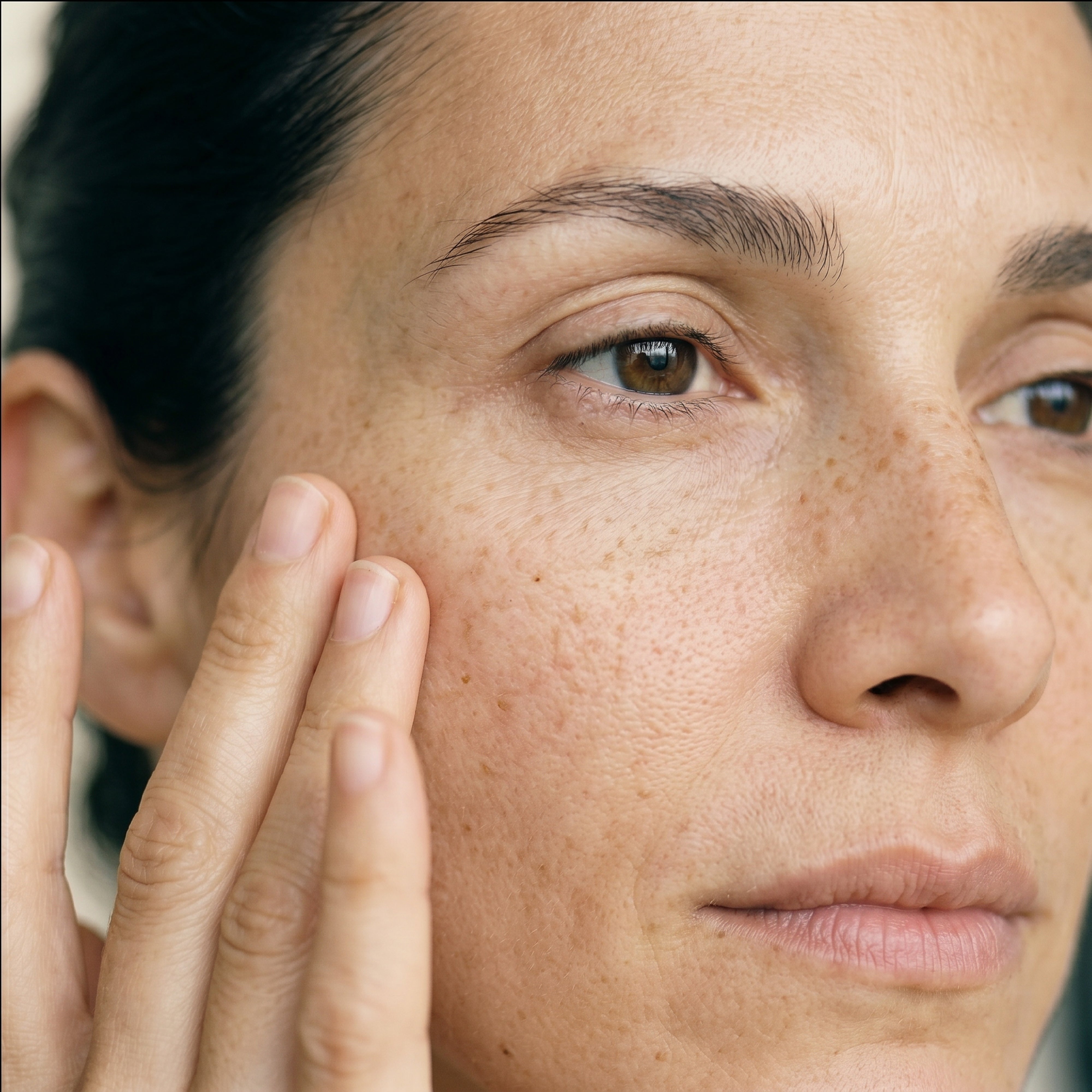 Mujer con piel luminosa — resultado de acompañar su bienestar con Aurea Prestige